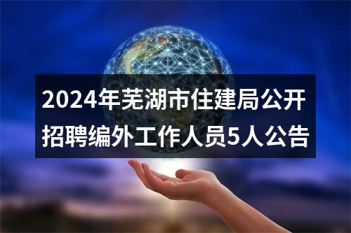 2024年芜湖市住建局公开招聘编外工作人员5人公告 图片