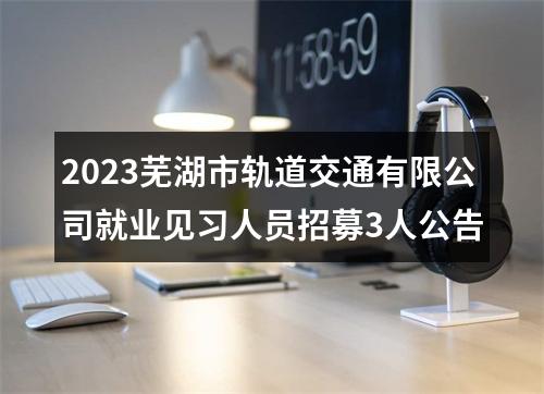 2023芜湖市轨道交通有限公司就业见习人员招募3人公告 图片