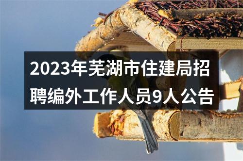 2023年芜湖市住建局招聘编外工作人员9人公告 图片