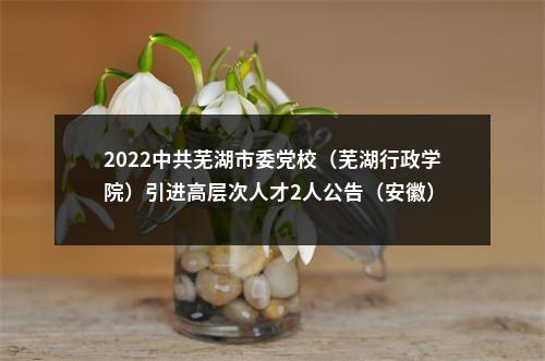 2022中共芜湖市委党校（芜湖行政学院）引进高层次人才2人公告（安徽） 图片