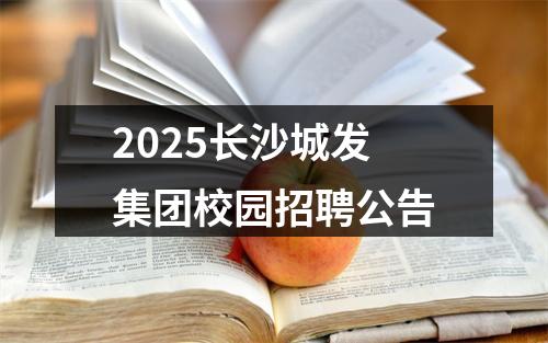 2025长沙城发集团校园招聘公告 图片