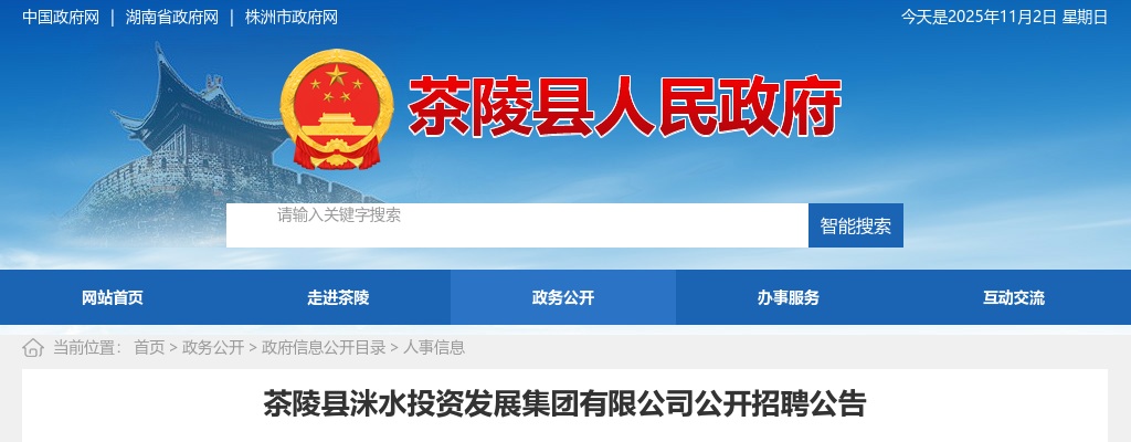 2021湖南株洲茶陵县洣水投资发展集团有限公司招聘3人公告 图片